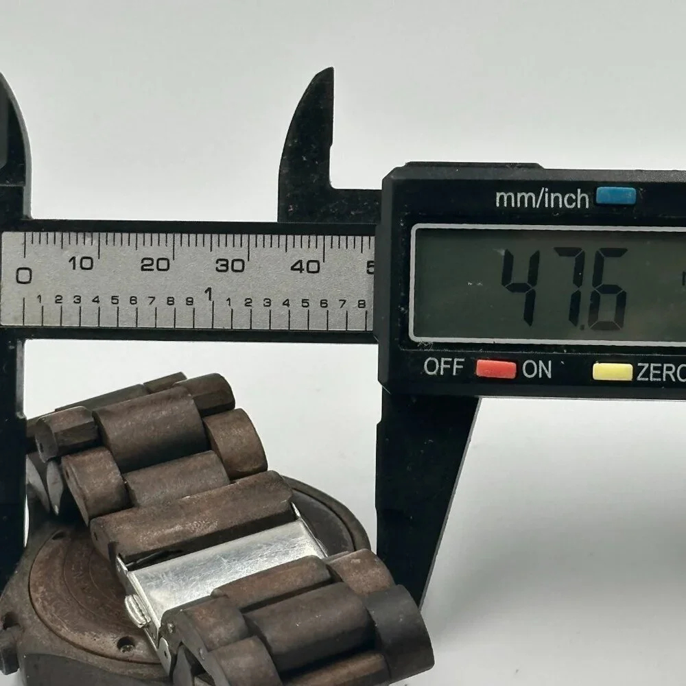 Bewell Thanatos Watch Men Dark Brown Wooden Date Window 47MM Dial New Battery